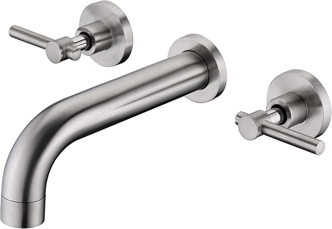 SUMERAIN Wall Mount Tub Faucet Brushed Nickel 3 Hole Bathtub Filler Faucet by SUMERAINFAUCETS