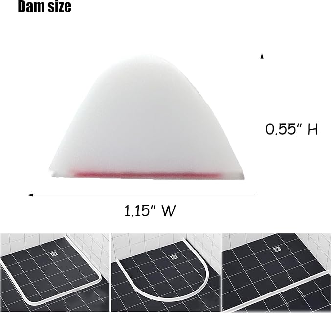 1/2" High Collapsible Shower Threshold Barrier - Image 2