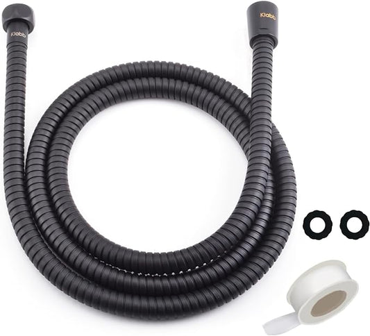 Klabb 79-Inch Matte Black Extra Long Stainless Steel Shower Hose – Flexible by KlabbSanitary