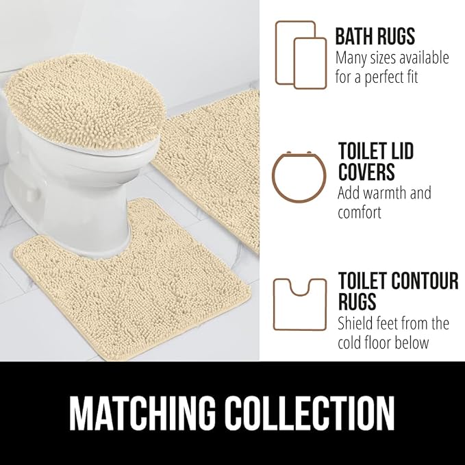 GORILLA GRIP Bath Rug Mat 44x26, Thick Soft Absorbent Chenille, Quick Dry - Image 9