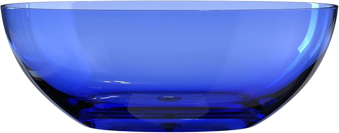 Stone Resin Freestanding Bathtub 61", Elegant Oval Shape Soaking Tub, Solid - Image 6
