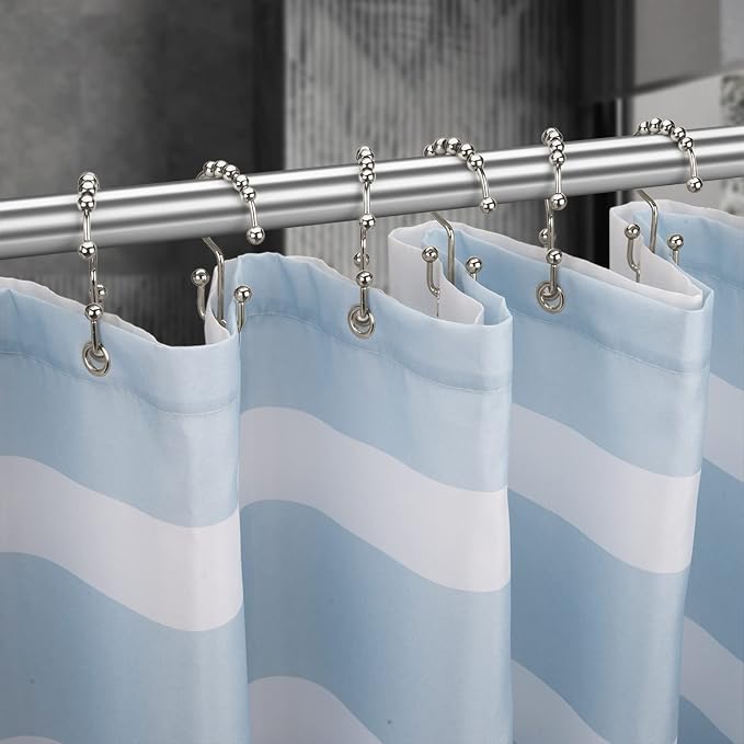 Titanker Shower Curtain Hooks Rings, Rust Resistant Metal Double Glide Shower - Image 6