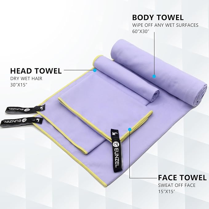 4 Set Quick Dry Camping Towel, Microfiber Travel Towel Super Absorbent Fast - Image 3