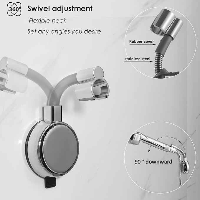 Suction Cup Handheld Shower Head Holder - Image 4