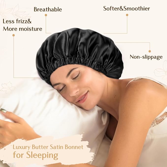 YANIBEST Adjustable Satin Bonnet Double Layer Hair Bonnet - Image 5