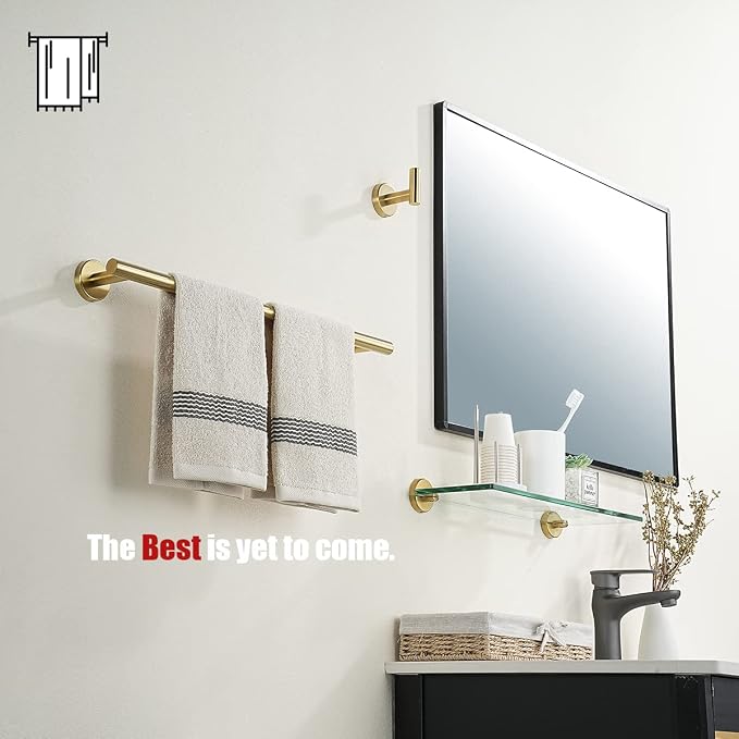 JQK Towel Bar Brushed Gold, 19 Inch 304 Stainless Steel Thicken 0.8mm Towel - Image 4