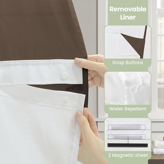 Inhousolu No Hook Shower Curtain - Image 5