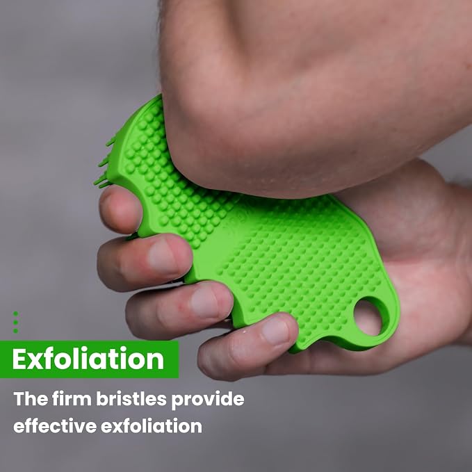 Silicone Body Scrubber Silver-Infused Dual-Sided 3-in-1 - Image 4
