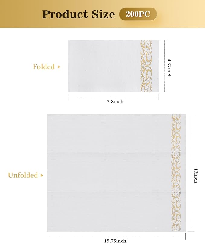 Goodluck 200 Pack 3-Ply Disposable Napkins - Image 2