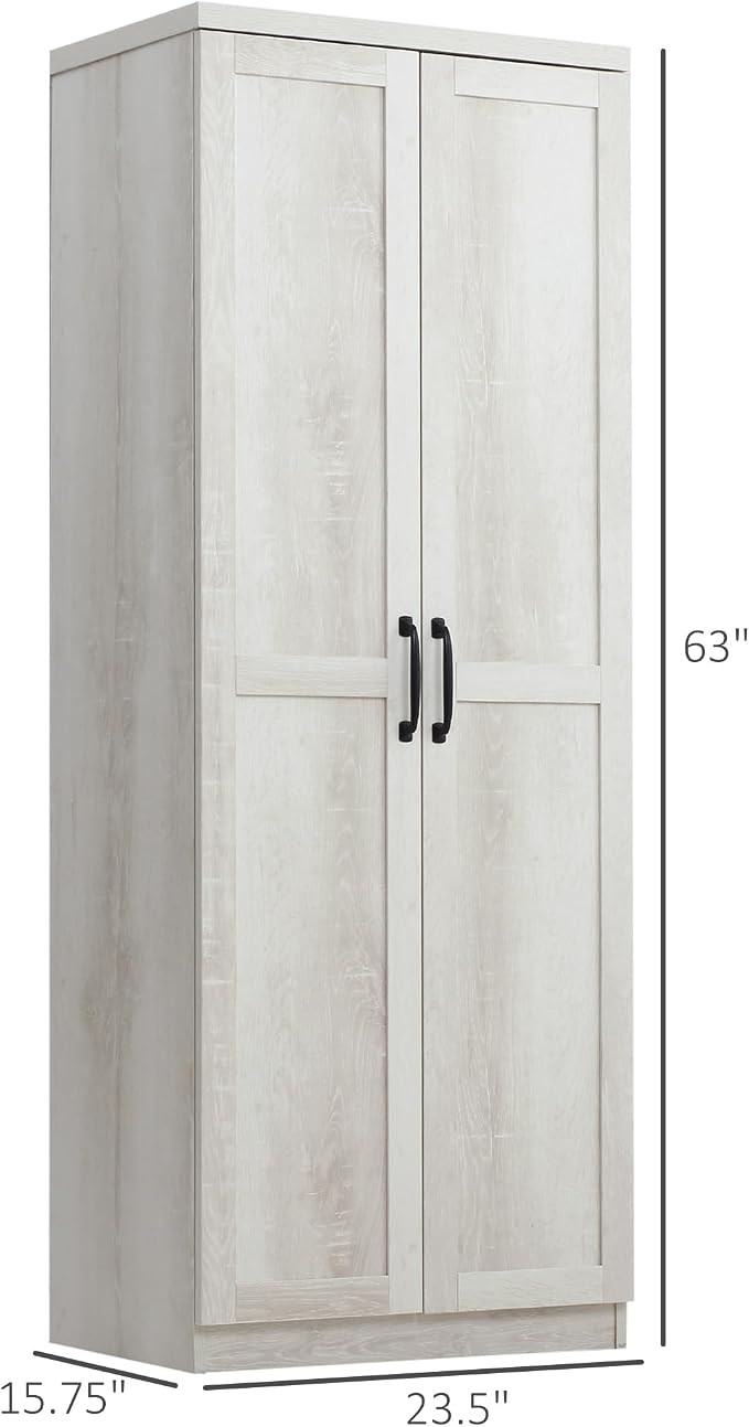 HOMCOM 63" 2-Door Kitchen Pantry, Freestanding Storage Cabinet - Image 3