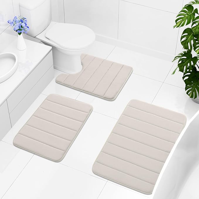 Buganda Memory Foam Bath Mat, Ultra Soft and Non-Slip Bathroom Rugs, Water - Image 8