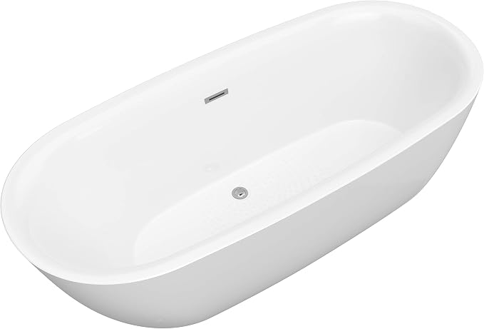 ANZZI Freestanding Tub 67”, Soaker Tub, Acrylic Center Drain, Luxury Spacious by ANZZI