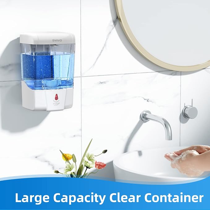 SVAVO Automatic Soap Dispenser Touchless, 21oz/600ml Soap Dispenser Wall Mount - Image 2