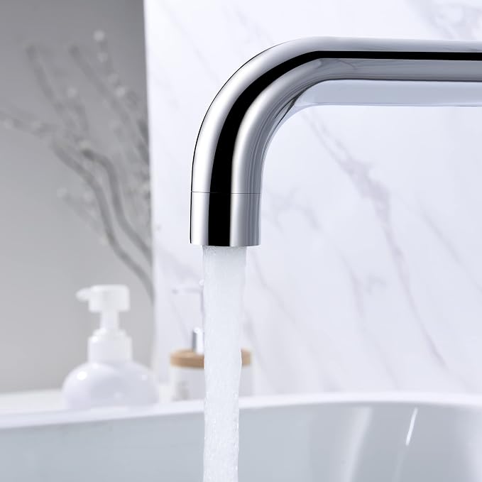 SUMERAIN Wall Mount Bathtub Faucet 3 Hole Tub Filler Faucet - Image 4