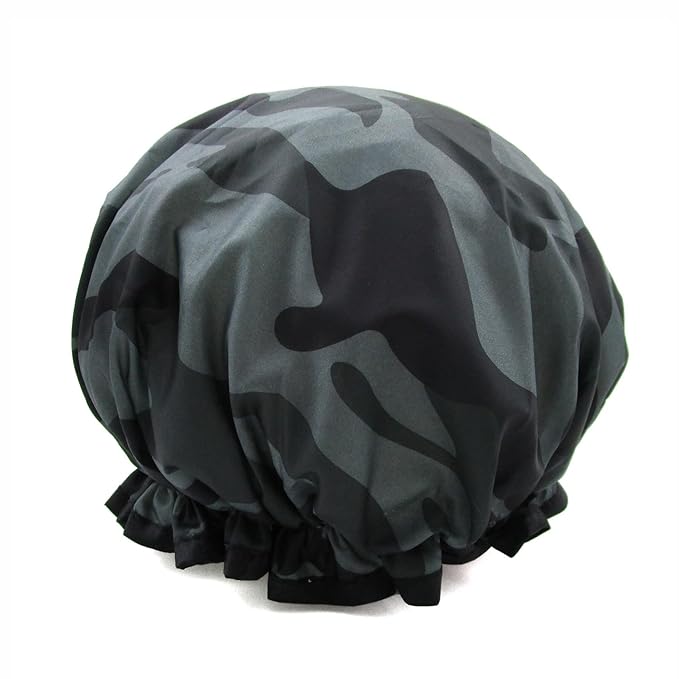 Shower Cap for Women Men Shower Hat Waterproof-Double Layer-Reusable Elastic by ZKLLGHE