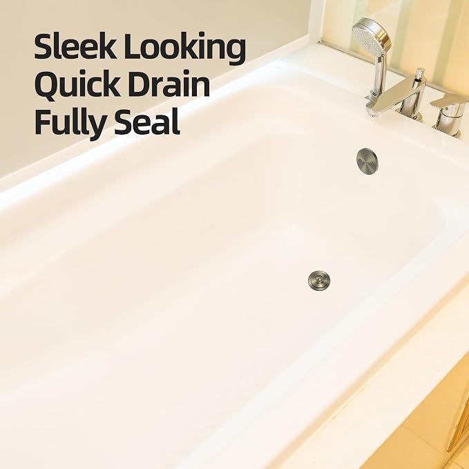 Antique Brass Bathtub Drain, Hair Catcher and 2-Hole Overflow Faceplate - Image 5