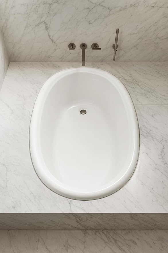 Carver Tubs - DJO5839 - Modern White Fiberglass Soaking Bathtub by CarverTubs