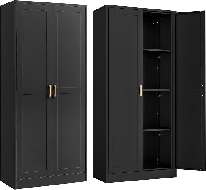 Kitchen Cabinet Storage, 60”Metal Pantry Cabinet by Steeloong