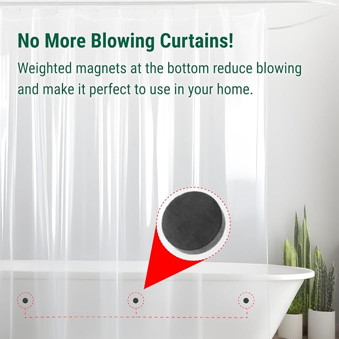 Bowery Home NOT Made in China Eco-Friendly Recycled PEVA Shower Curtain Liner – - Image 6