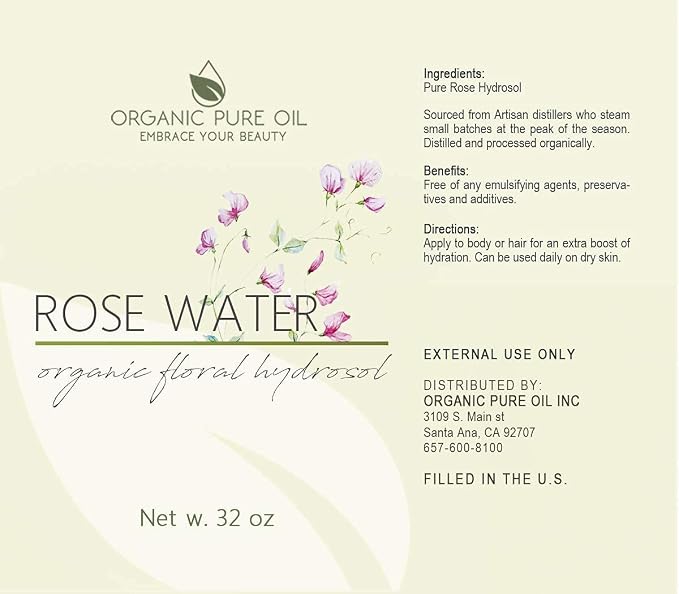 32 oz Rose Hydrosol Water – 100% Pure Rosewater Spray Mist Bulk – Hydrating - Image 4