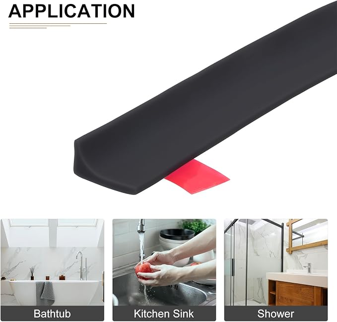 59"x0.8"x0.5" Collapsible Shower Barrier Stopper - Image 4