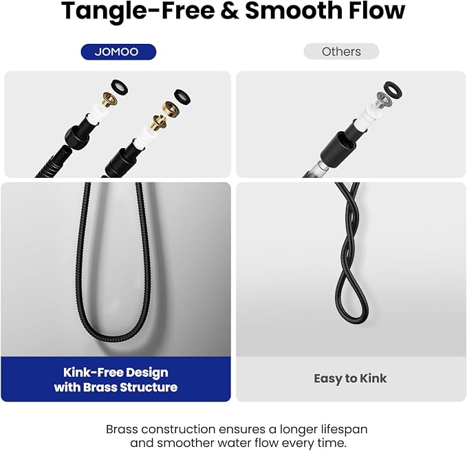 JOMOO Shower Hose, 118 Inch Extra Long Stainless Steel Handheld Shower Hose - Image 3