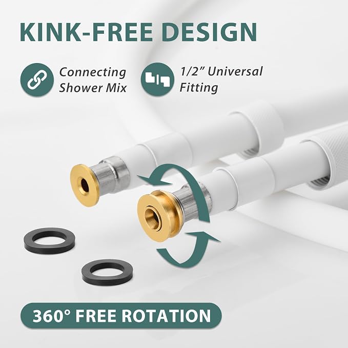 Silicone Shower Hose Extra Long, Explosion Proof Anti Winding Showerhead Hose - Image 2