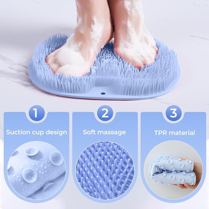 Shower Foot Scrubber Mat with Non-Slip Suction Cups, Non Slip Bathtub and - Image 5