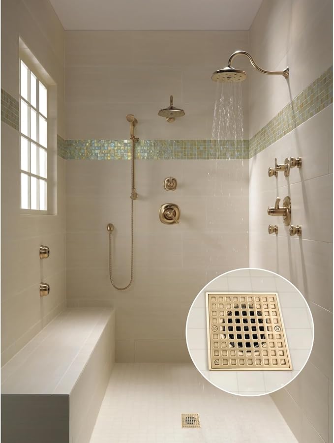 Uni-Green Champagne Bronze Shower Drain 4-1/4 Inch - Image 7