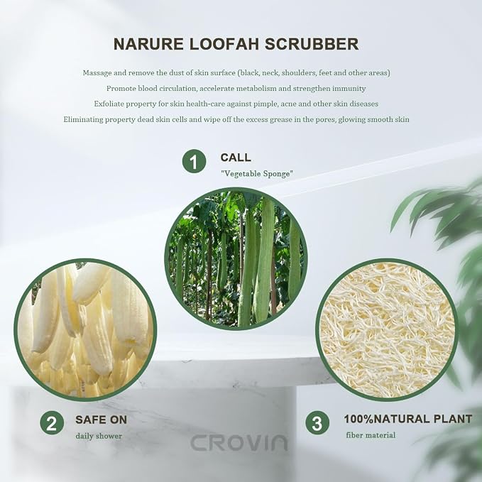 Natural Loofah Exfoliating Body Scrubber, Made - Image 3