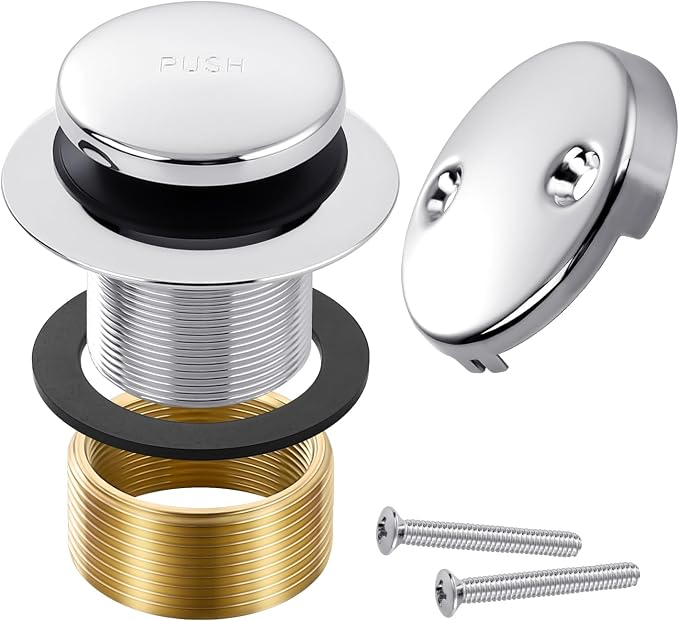 Chrome Bathtub Drain Tip-Toe Tub Trim Set by Unknown