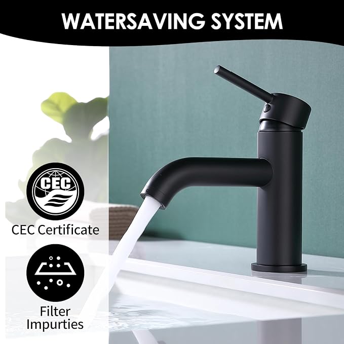 Single Handle Black Bathroom Faucet - Image 3