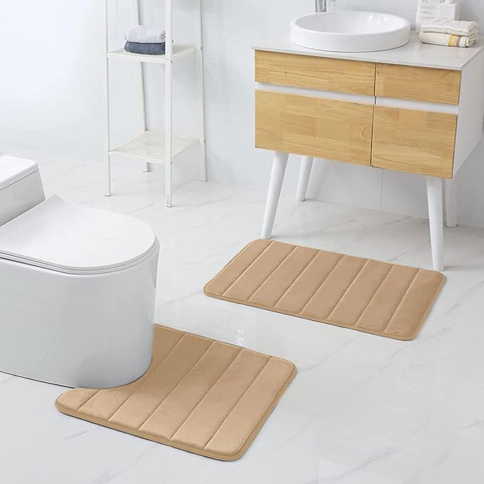 Buganda Memory Foam U-Shaped Contour Toilet Rugs, Non Slip Absorbent, Thick - Image 7