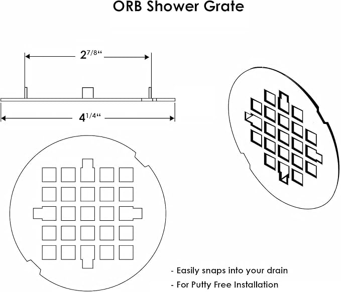 4 ¼” Oil Rubbed Bronze Snap-in Shower Drain Cover - Image 4