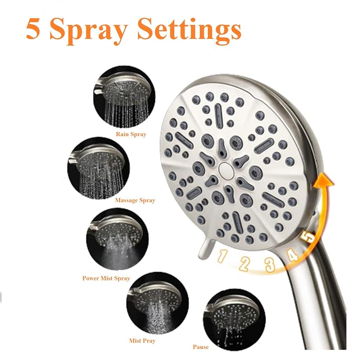 High Pressure Shower Head with Handheld - Image 2