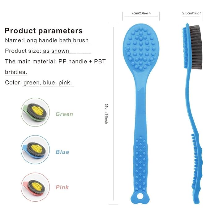 Long Handle Bath Brush for Shower-Soft & Comfortable Dry Skin Body Massage - Image 4