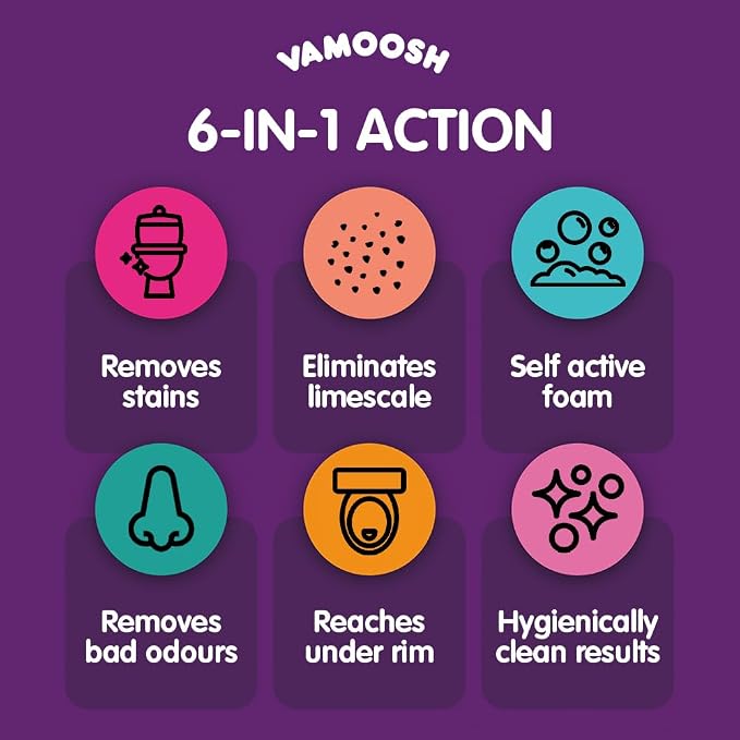 Vamoosh 6-in-1 Toilet Foaming Cleaner | Self-Activating Foam Technology | Stays - Image 4