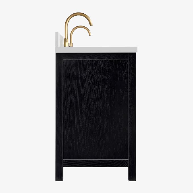 ARIEL Cambridge 61 Inch Double Rectangular Sink Bathroom Vanity - Image 5