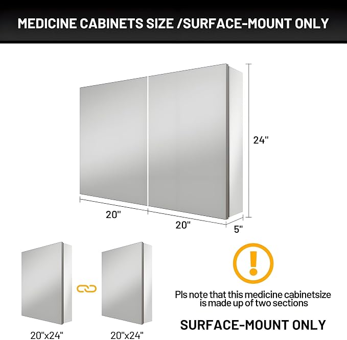 40 x 24 Medicine Cabinet Mirror - Image 2