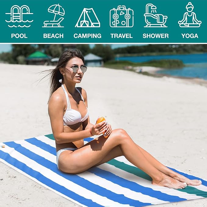 SUN CUBE Microfiber Beach Towel, Quick Dry Sand Free Beach Towel, Lightweight - Image 6