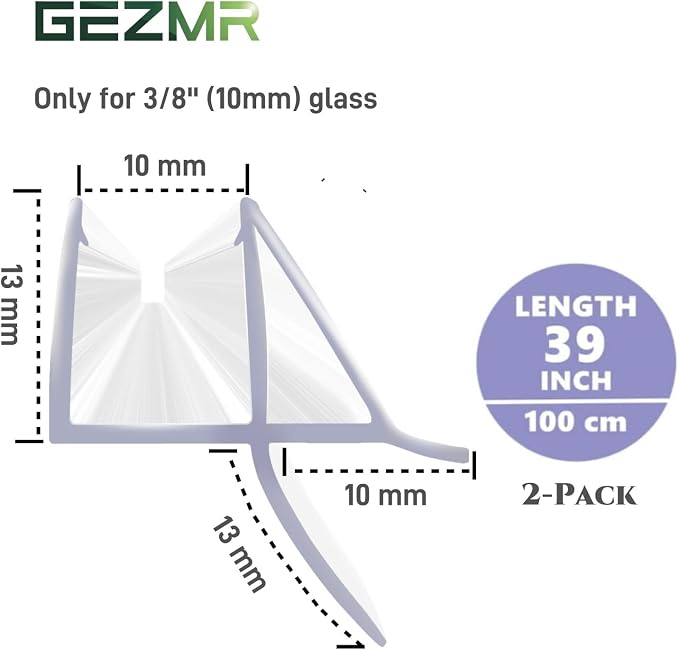 2-Pack Shower Door Bottom Seal Glass Shower Door Seal Strip - Image 2