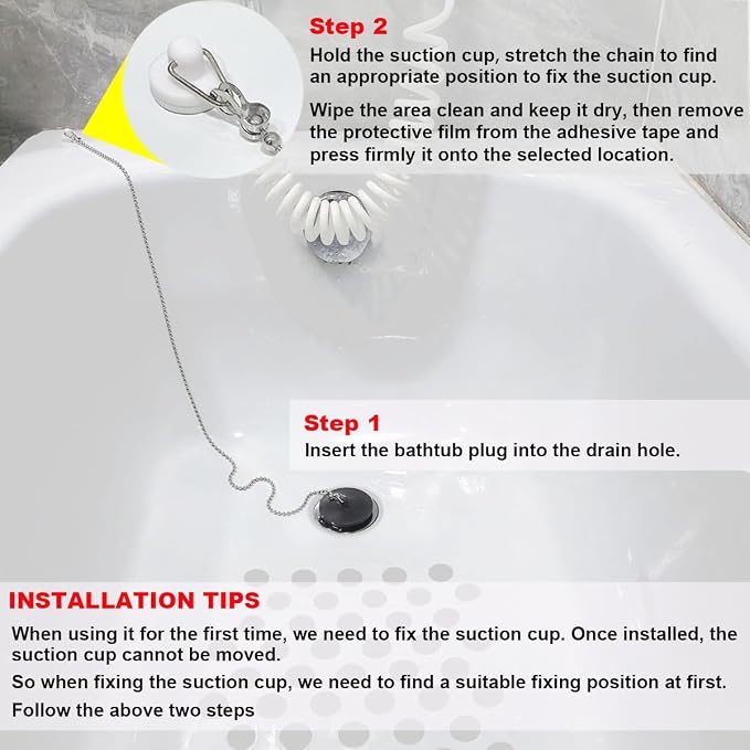 Bathtub Stopper, Silicone Tub Drain Stopper/Plug/Cover - Image 4