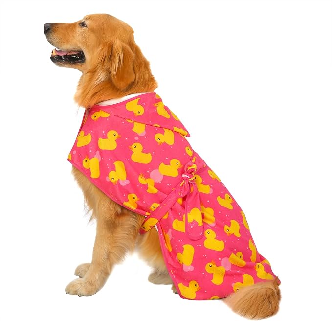 HDE Dog Bathrobe Super Absorbent Quick Drying Puppy Towel Wrap Coat Adjustable by HDE