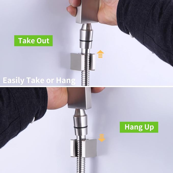 Angle Simple Shower Head Holder, Brass Shower Wand Bracket, Handheld Sprayer - Image 6