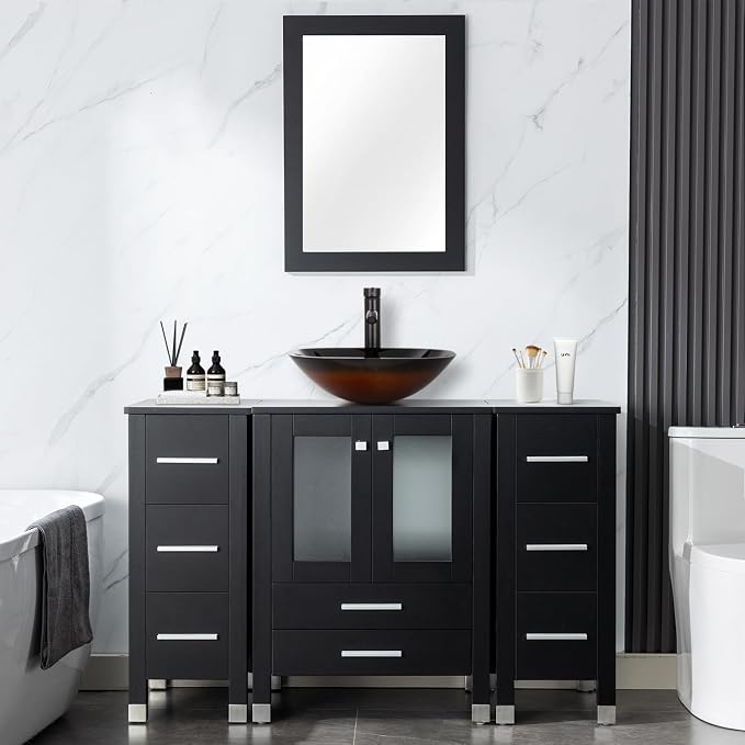 LUCKWIND 48" Bathroom Vanity Sink Combo, 24-inch Main Cabniet by LUCKWIND