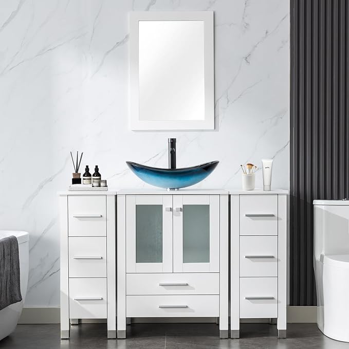 LUCKWIND 48" Bathroom Vanity Sink Combo, 24-inch Main Cabniet by LUCKWIND