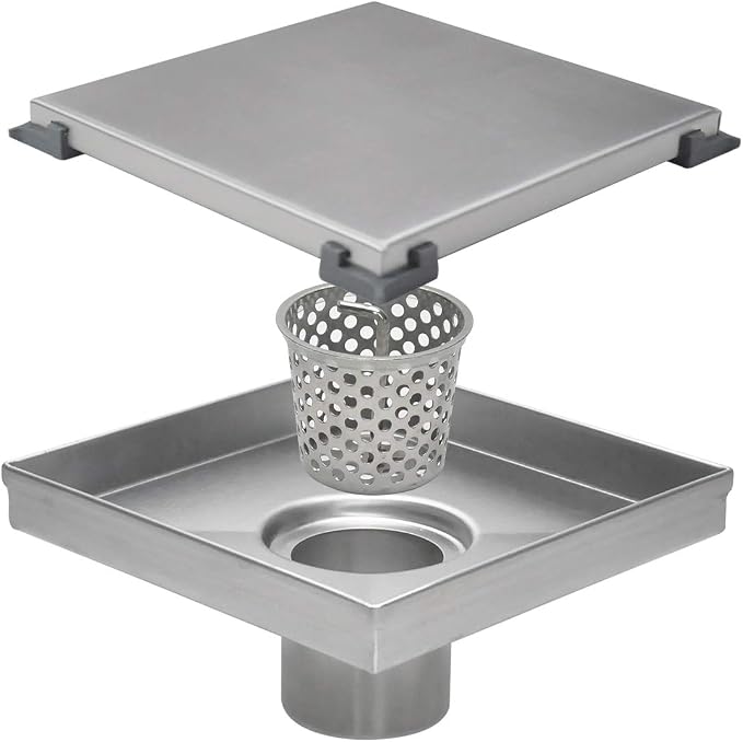 Square Shower Drain, Shower Drain 6 inch - Image 7