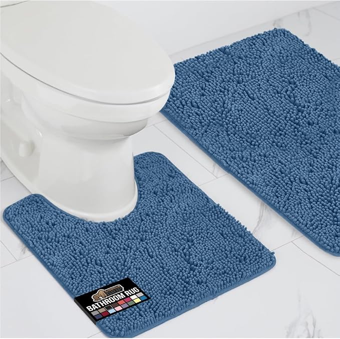 GORILLA GRIP Bathroom Rug Sets, Soft Chenille 2 Piece Area Rugs Set, Toilet by GorillaGrip