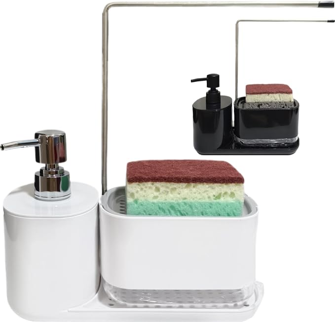 Dish Soap Dispenser & Sponge Holder 3-in-1 by Unknown