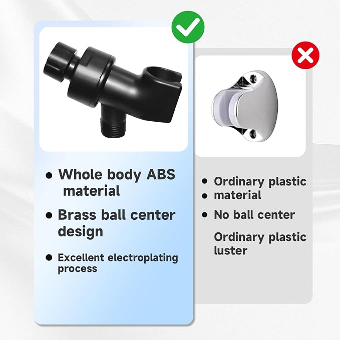 Plastic Shower Head Holder for Hand Held Showerhead Adjustable Shower Arm Mount - Image 3